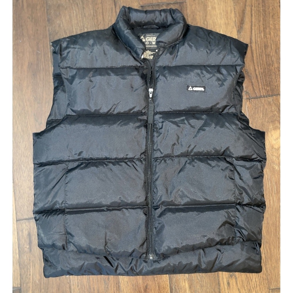 Vintage Gerry Down Puffer Vest Mens Large Black Zip 80s